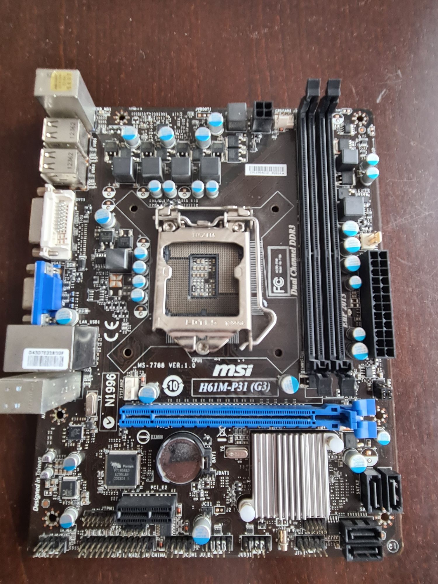 Zestaw komuter Intel i7-2600 + płyta  msi H61M-P31 + DDR3 16GB 1600