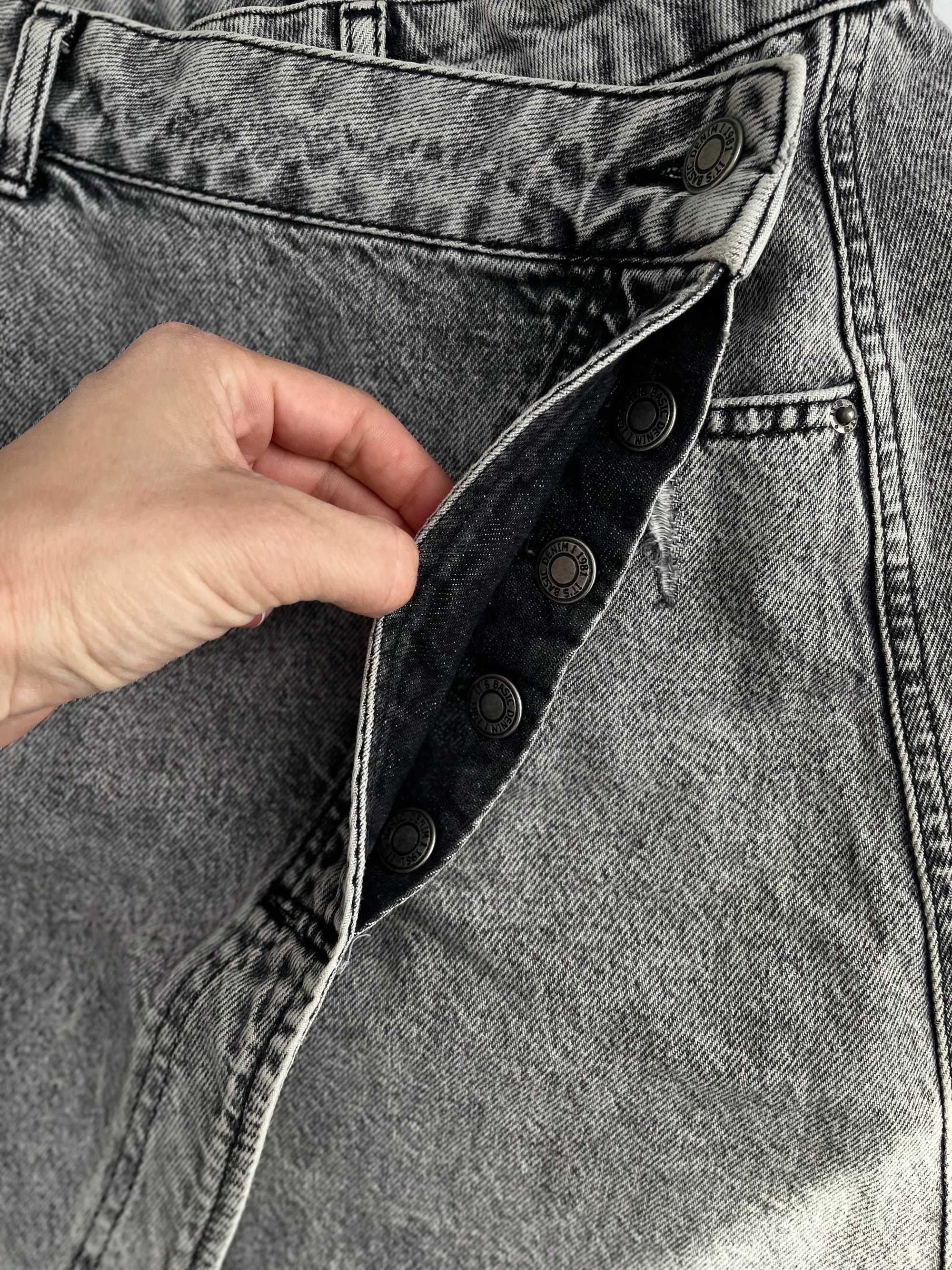 Спідниця джинсова сіра міні розімір S Zara