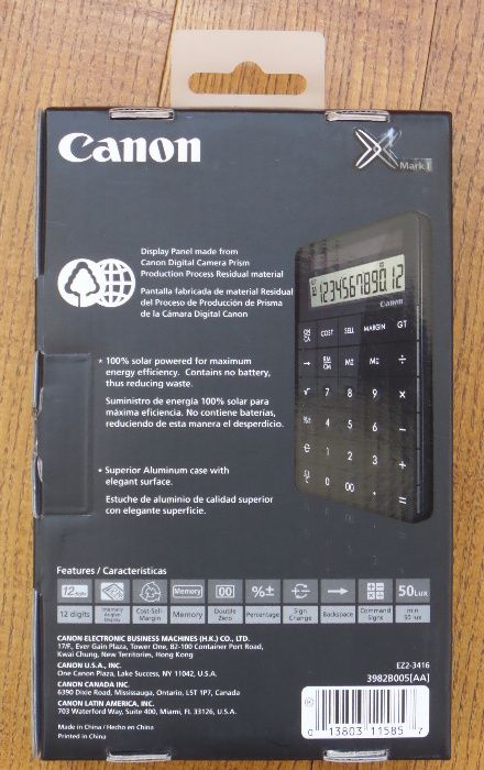Калькулятора Canon X MARK I