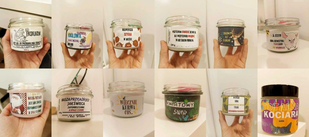 Zabawne,świąteczne świece sojowe 235 g