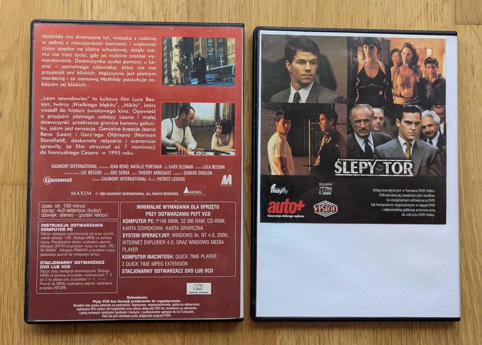 Leon Zawodowiec oraz Ślepy Tor. Filmy na VCD i DVD