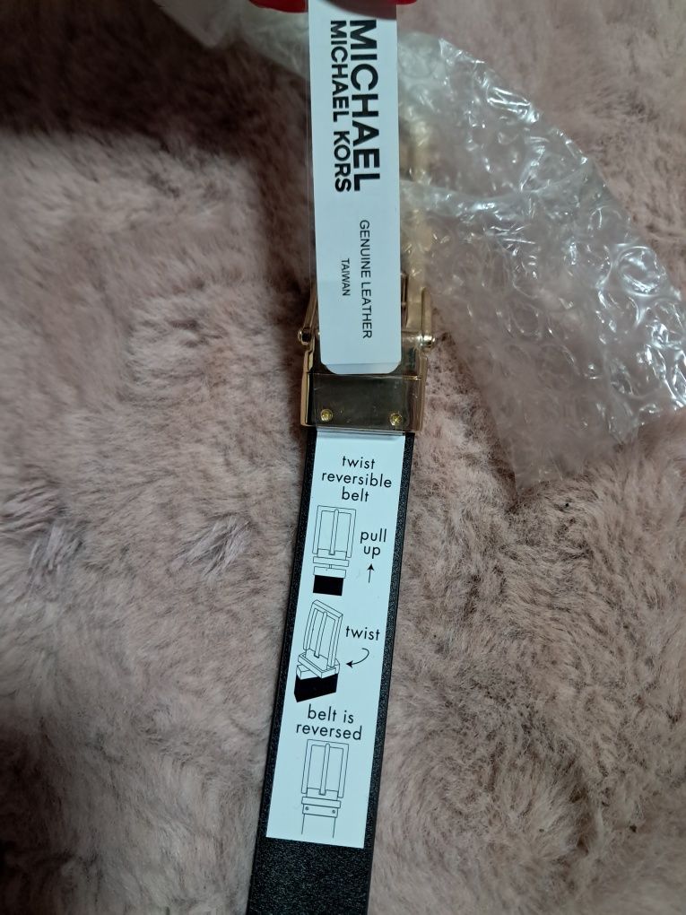 Michael Kors pasek twist belt dwustronny logowany monogram skórzany re