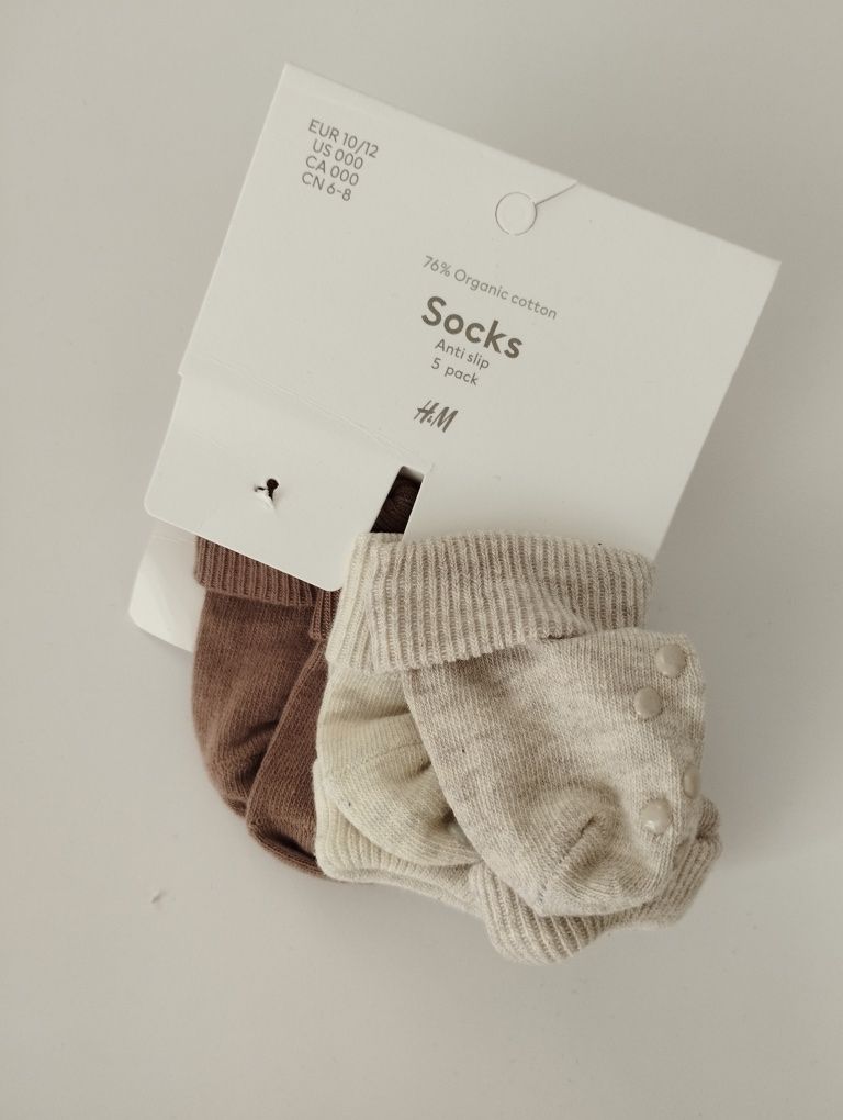 Nowe skarpetki H&M (3 pary) - organiczna bawełna, rozm. 10/12, 12 zł!