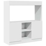 vidaXL Wysoka szafka, biała, 92x33x100 cm, materiał drewnopochodny