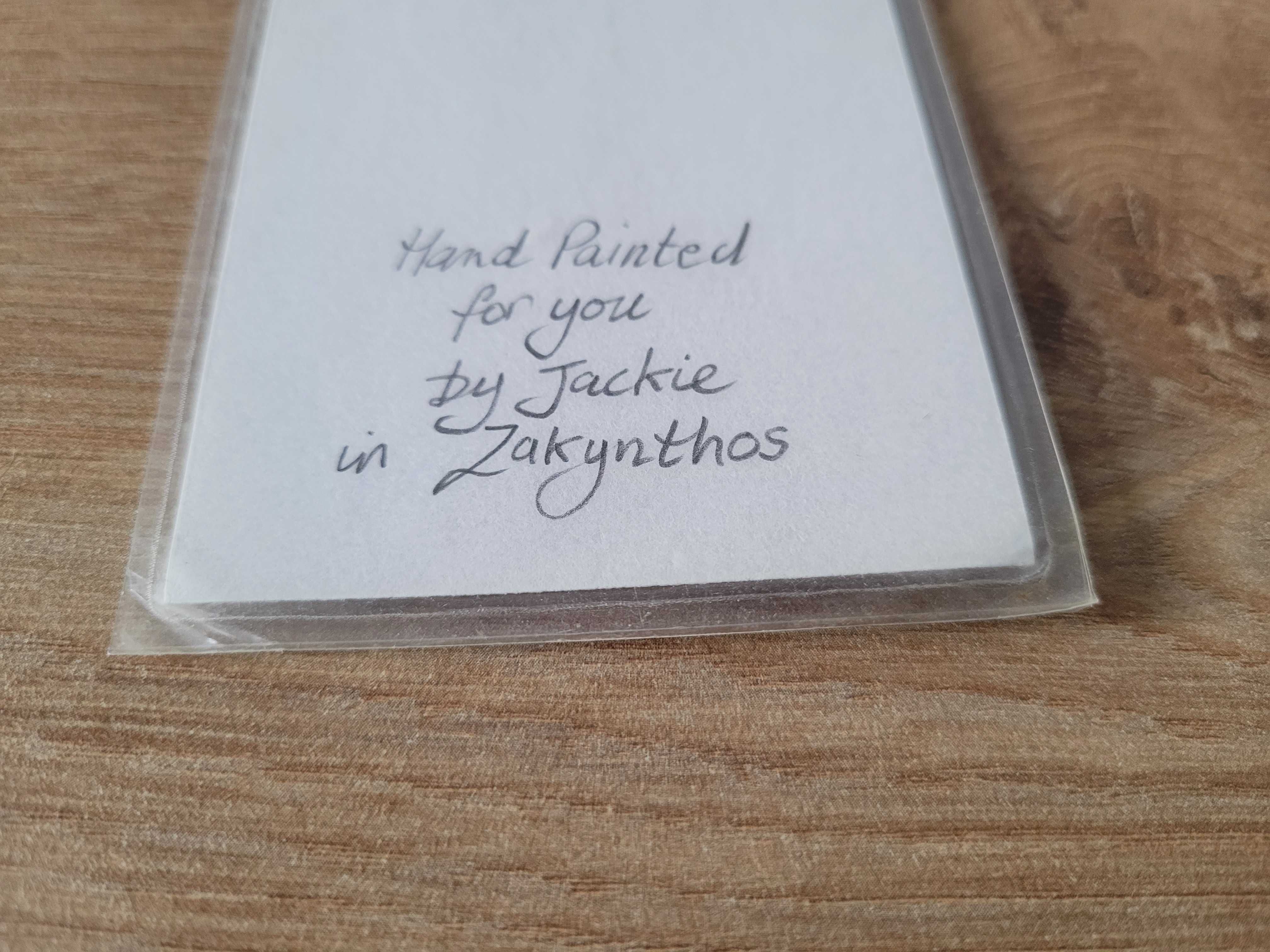 zakładka do książki akwarela rękodzieło pamiątka grecja Zakynthos