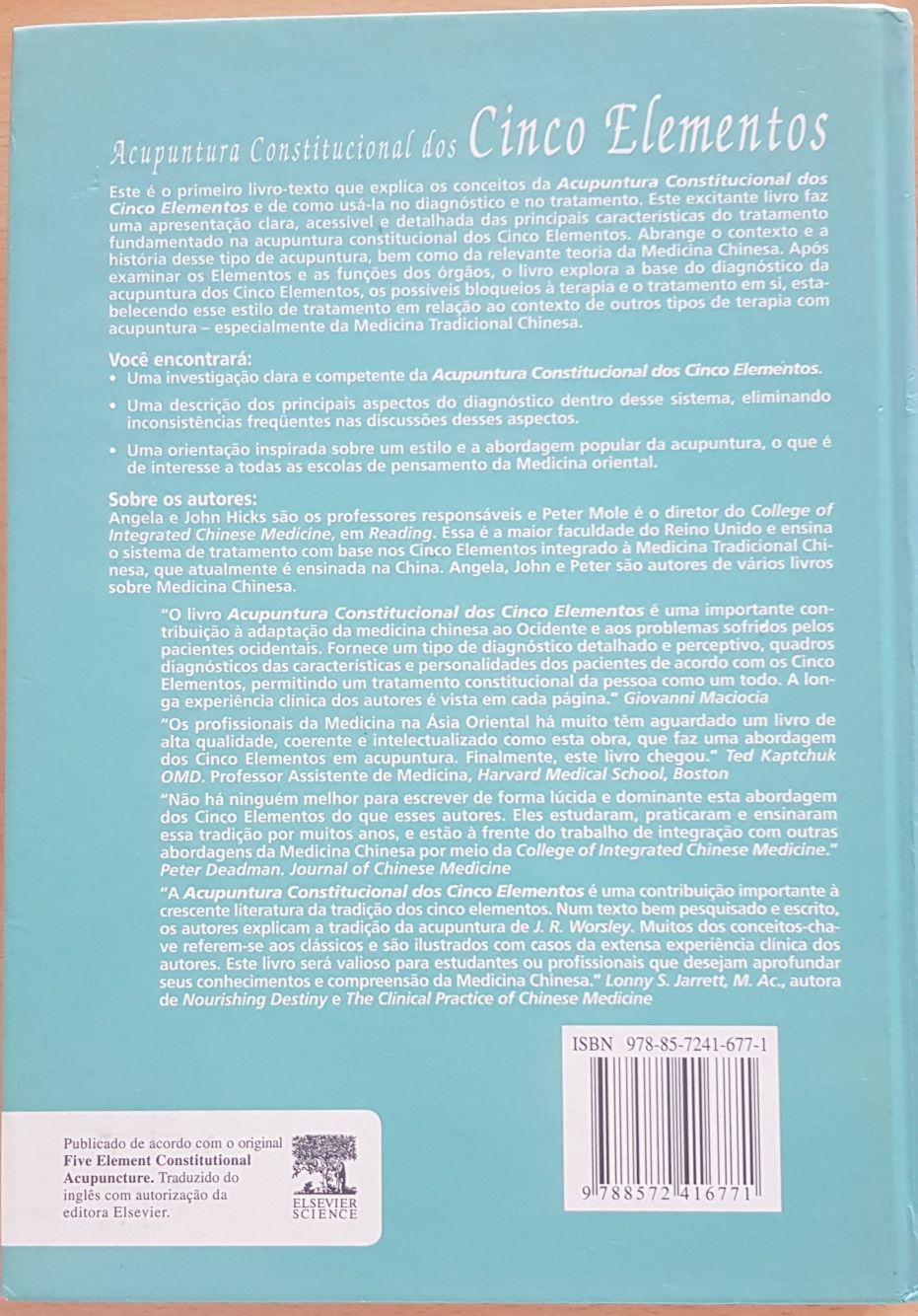 Vendo Livro Acupuntura Constitucional dos Cinco Elementos