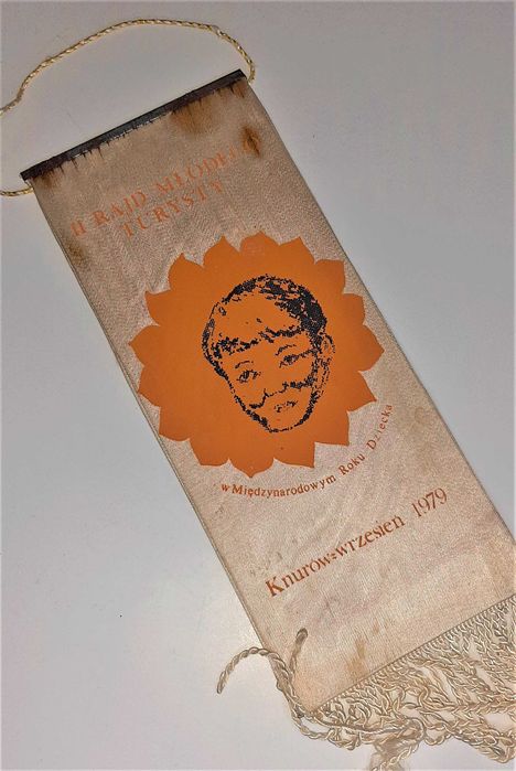 Proporczyk KWK Knurów Koło PTTK nr 10 Rajd Młodego Turysty