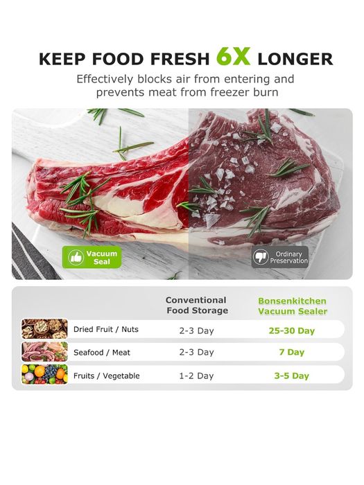 Pakowarka Próżniowa do Żywności, Funkcja 5 w 1, Utrzymuje Świeżość