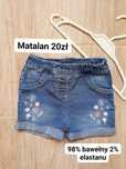 Szorty spodenki jeansowe w kwiatuszki Matalan 86cm