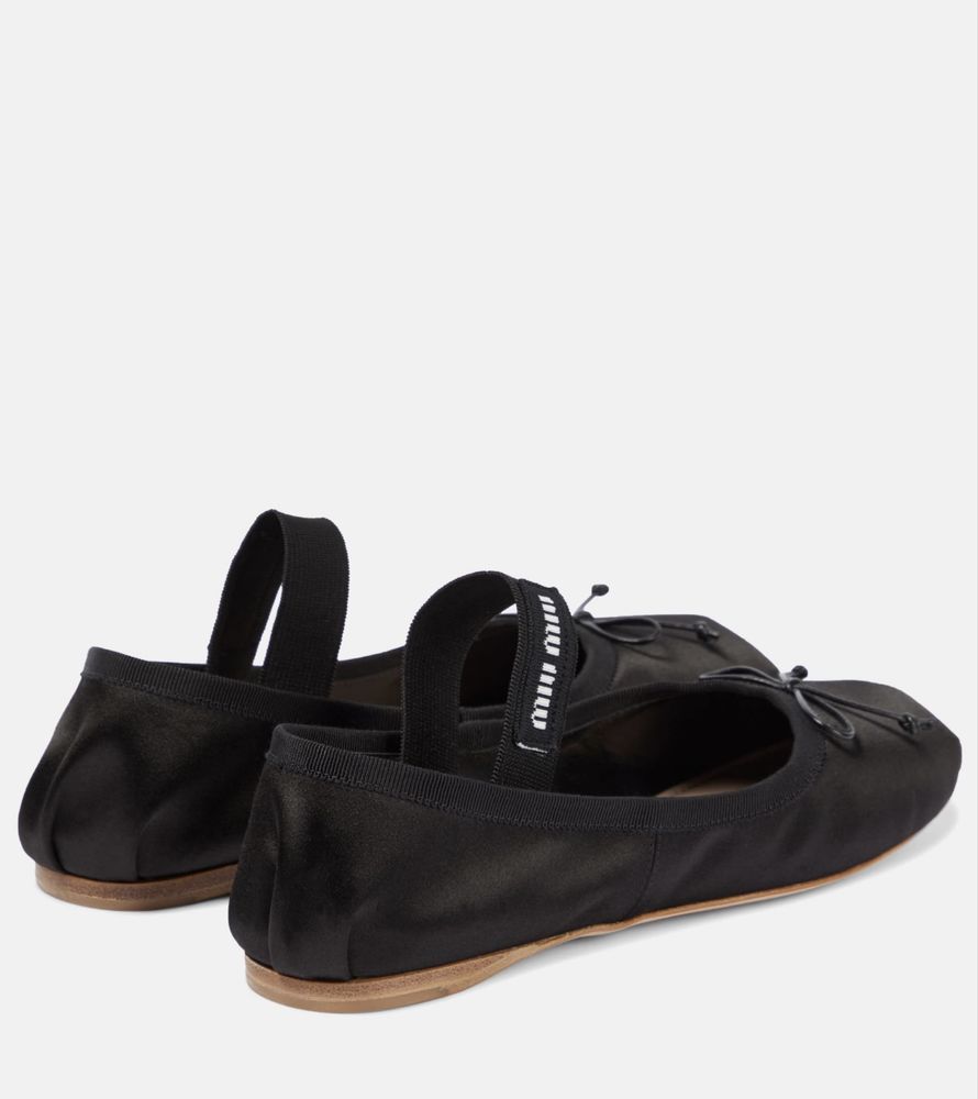 MIU MIU Satin ballet flats miumiu сатинові атласні балетки чорні