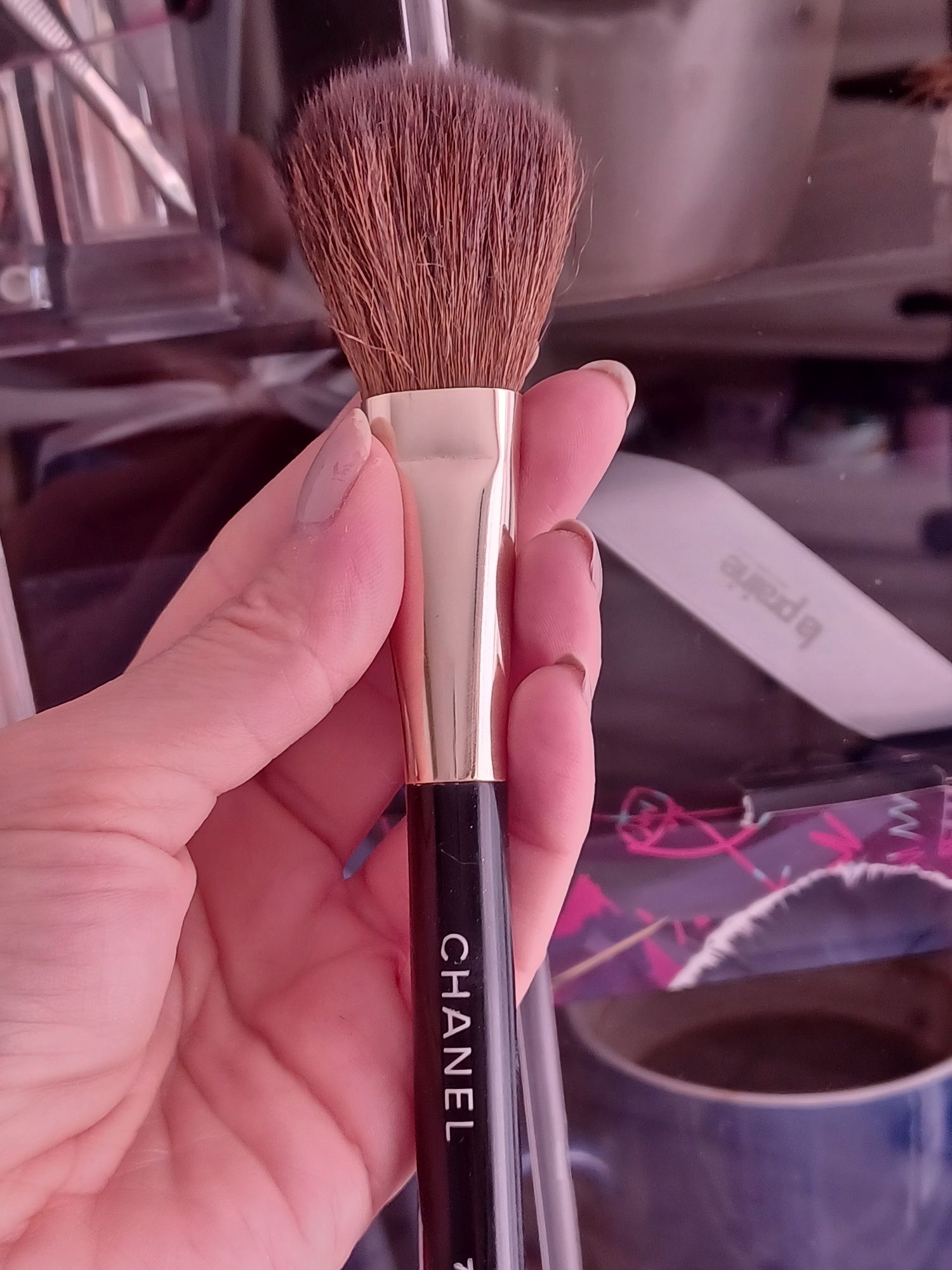 Pedzel chanel włosie naturalne, puder,podkład