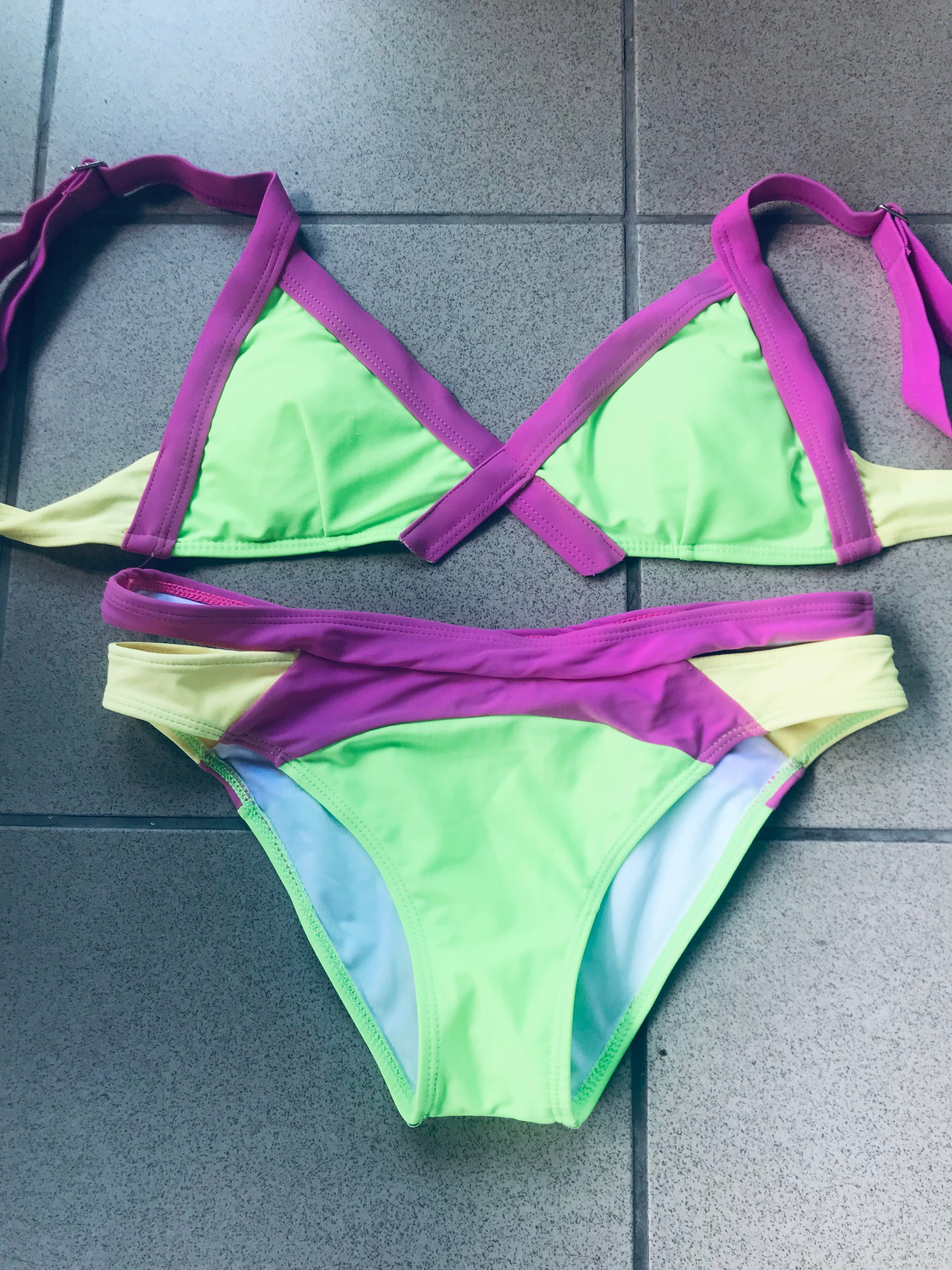 Strój kąpielowy , bikini neon S