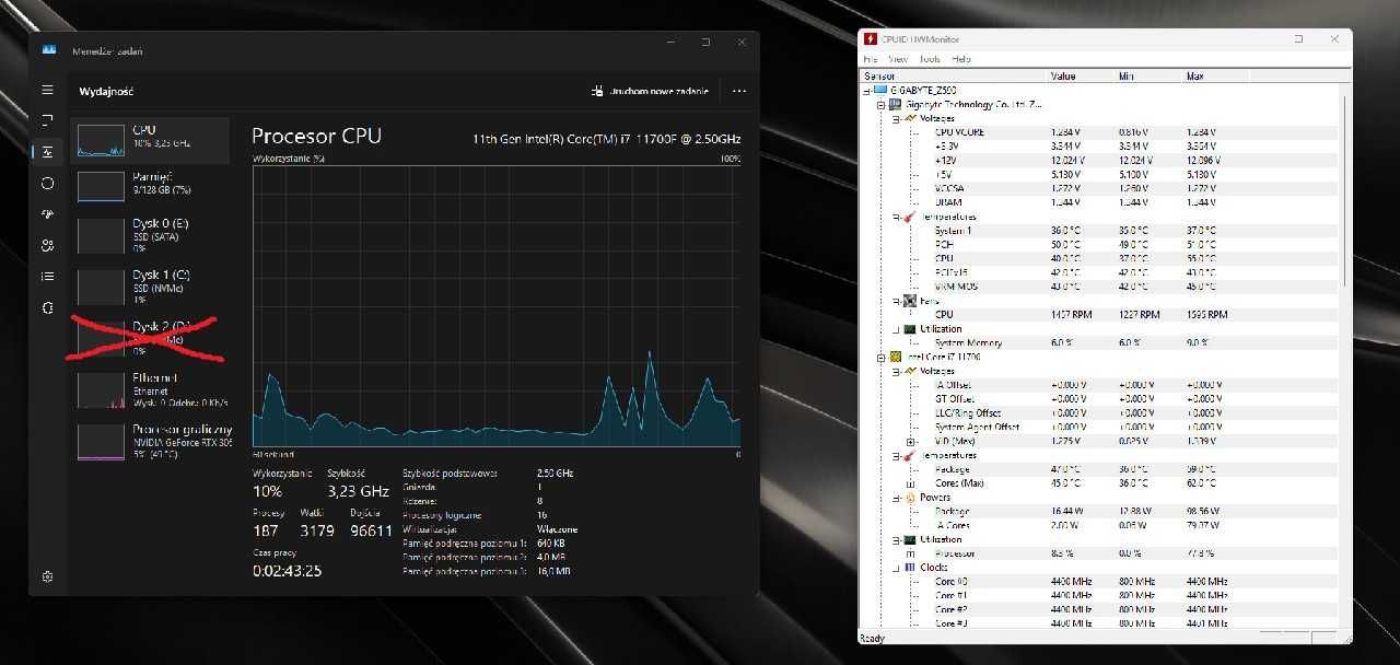 Komputer gamingowy i7 / RTX 3060 / 128 GB RAM / RGB / do gier i pracy