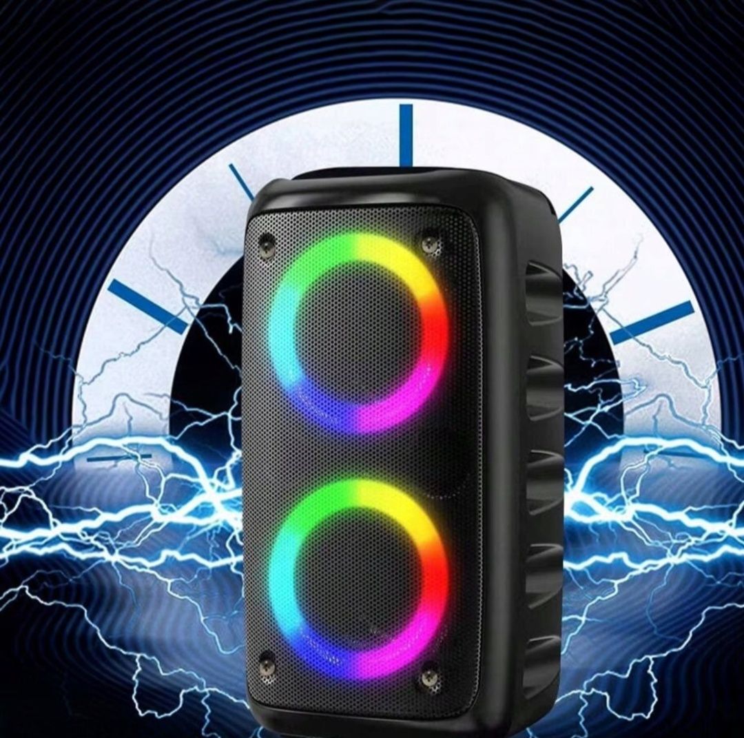 Głośnik bezprzewodowy przenośny 2w1 LED USB mikrofon bluetooth kolumna