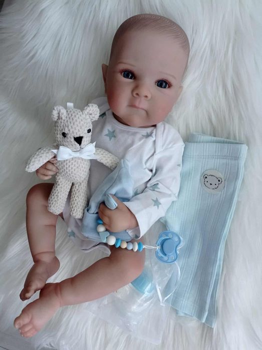 Lalka w typie reborn z wyprawką prezent lala cała winylowa chłopiec