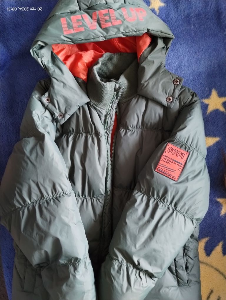 Kurtka zimowa chłopięca 152 zielona 5 10 15