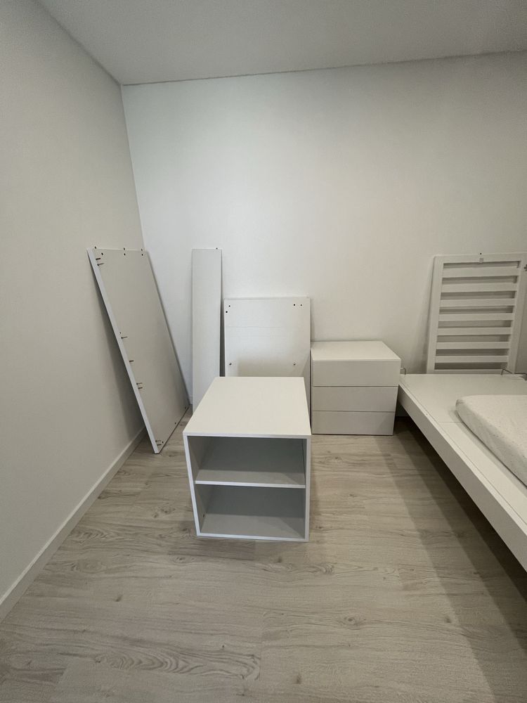 Berço convertível com cama extra/gavetas (70x140 cm) branco