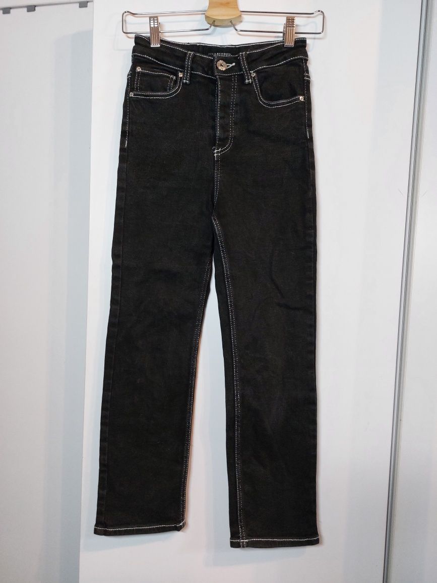 Czarne spodnie jeansowe Reserved 34/XS szare dżinsy straight jeansy S