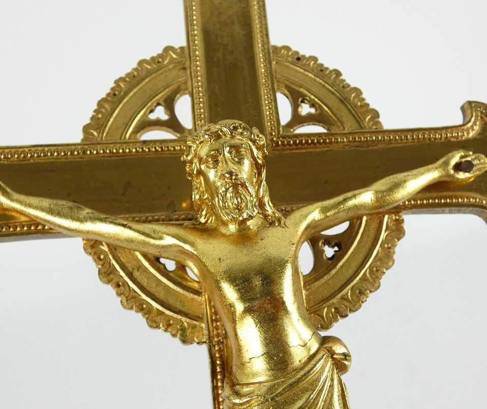 KRUCYFIKS krzyż mosiądz 55cm pasyjka JEZUS Francja