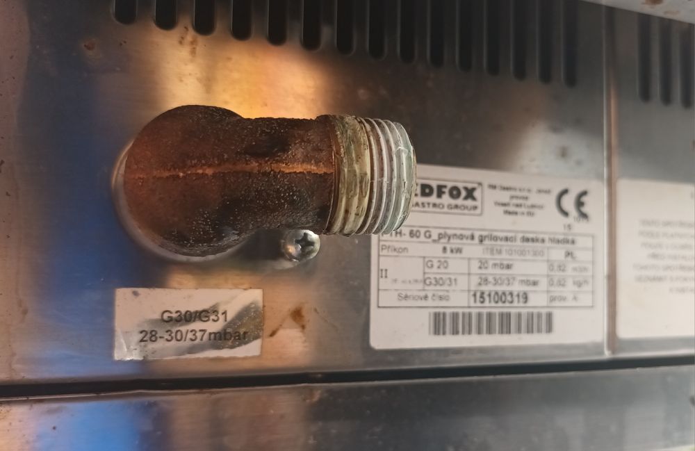 Płyta grillowa gazowa ze stali nierdzewnej gładka 8 kW inox,Redfox