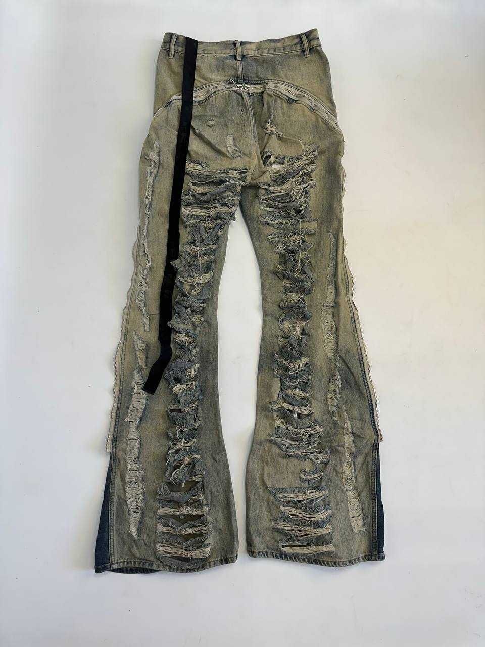 Rick Owens bolan bananacut distressed клеш джинси джинсы flared S M L