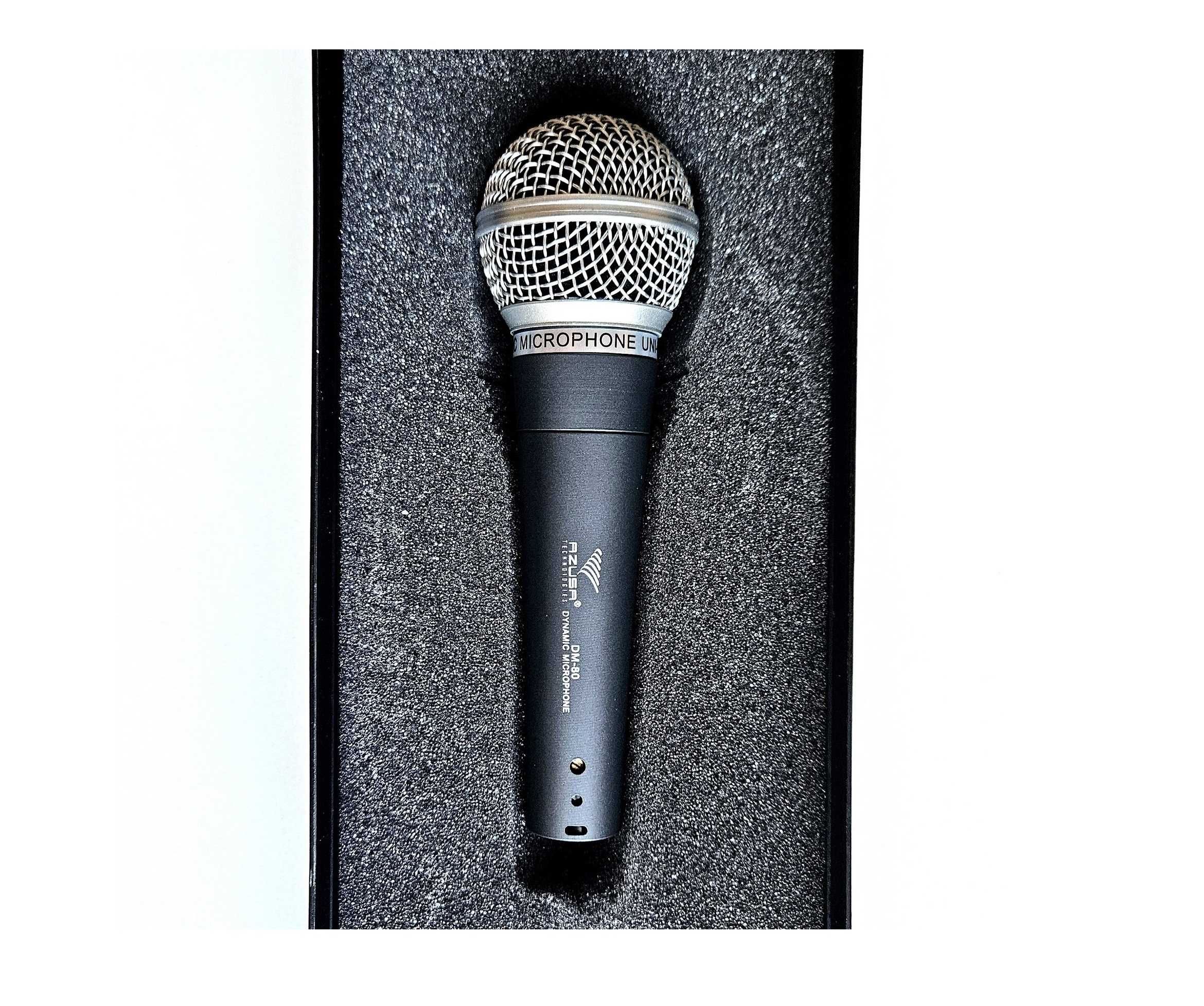 NOWY Mikrofon dynamiczny Azusa DM-80 XLR jack 6,35 z kablem do WOKALU
