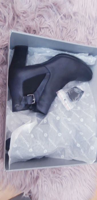 Buty botki Wojas skóra granatowe roz. 37, jak Lasocki,