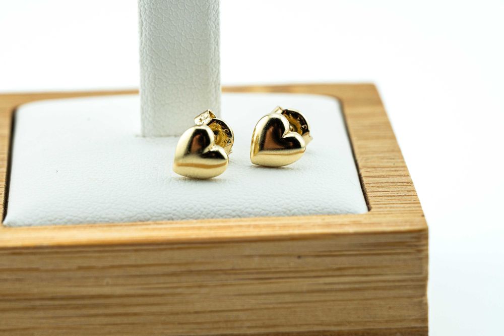 ZB559 śliczne złote kolczyki dla dziewczynki serduszka pr 333 sztyft