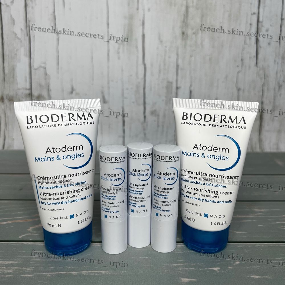 Бальзам для губ Крем для рук 50 Bioderma Atoderm 4г Атодерм