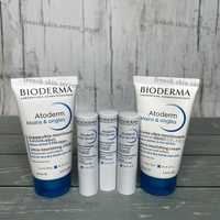 Бальзам для губ Крем для рук 50 Bioderma Atoderm 4г Атодерм набір