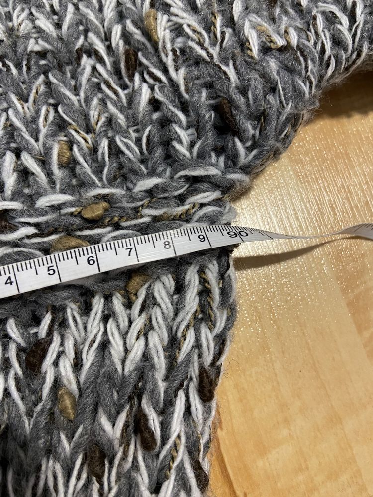 Damski kardigan sweter Made in Italy wełna mohair luźny szary