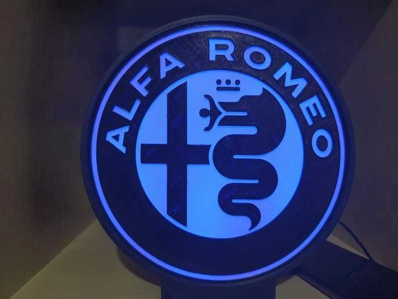 Luminária/Lightbox Alfa Romeo 2 cores