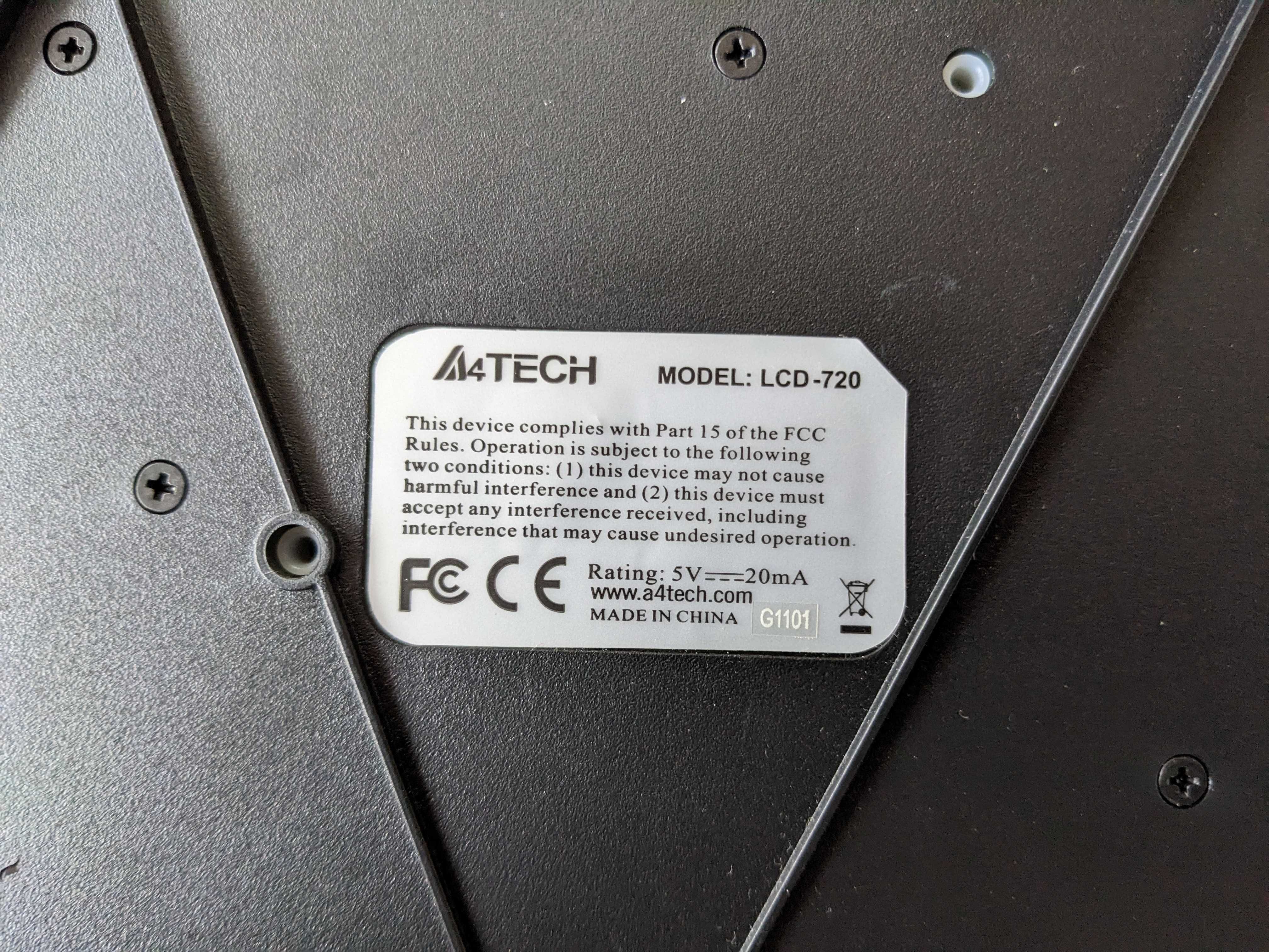 Клавиатура A4Tech LCD-720 Ultra Slim USB Silver-Black