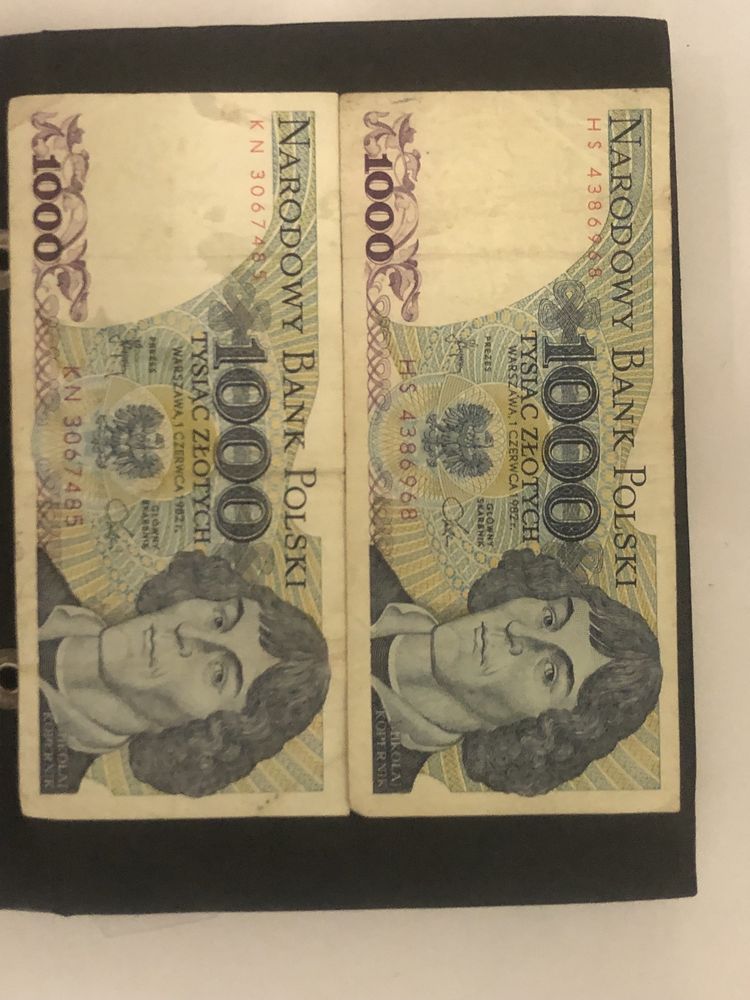 2 banknoty 1000zl z 1982 roku