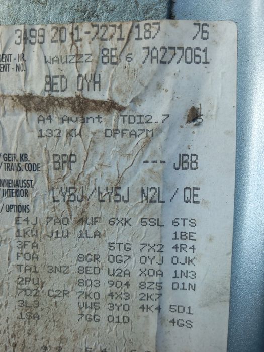 Silnik motor audi a4 a6 2.7tdi 180km