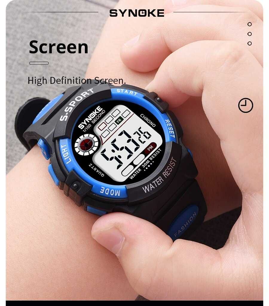 Zegarek męski elektroniczny Synoke sportowy dla dzieci stoper datownik