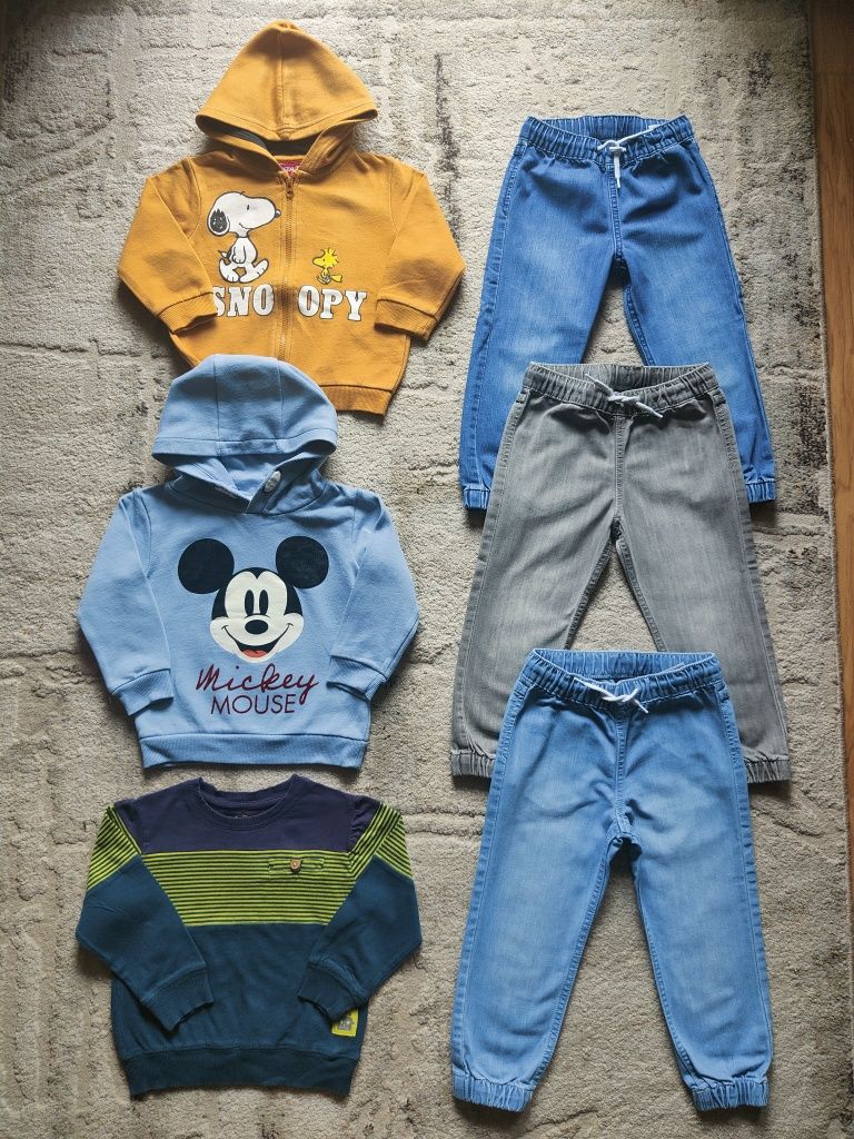 Zestaw ubrań dla chłopca 104 H&M Reservef Cool Club Mickey Snoopy