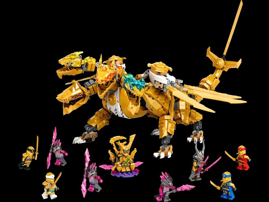 Lego Ninjago 71774 - Złoty Ultra Smok Lloyda (kompletny, 10 figurek)