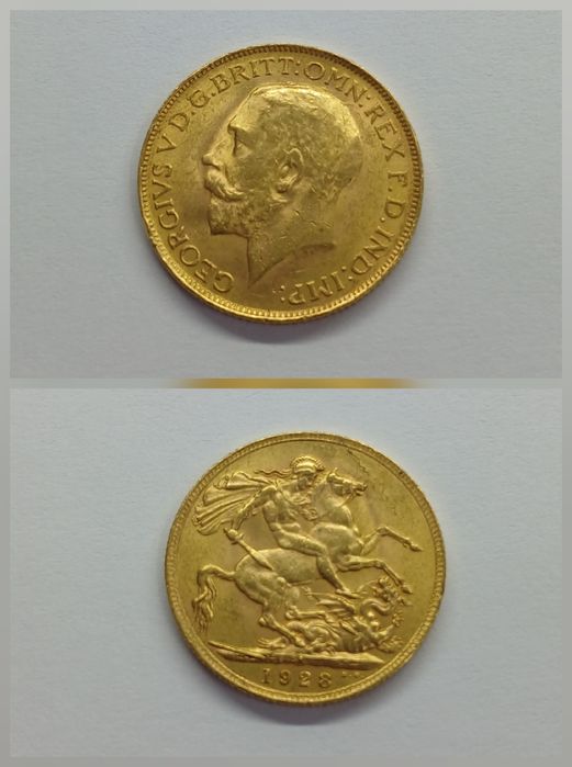 Золотая монета соверен 917 проба Великобританія
