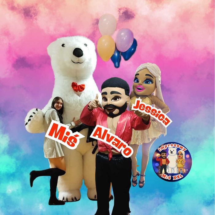 Biały Miś Tancerz Alvaro Jessica – Atrakcja na Wesele, Urodziny, Event