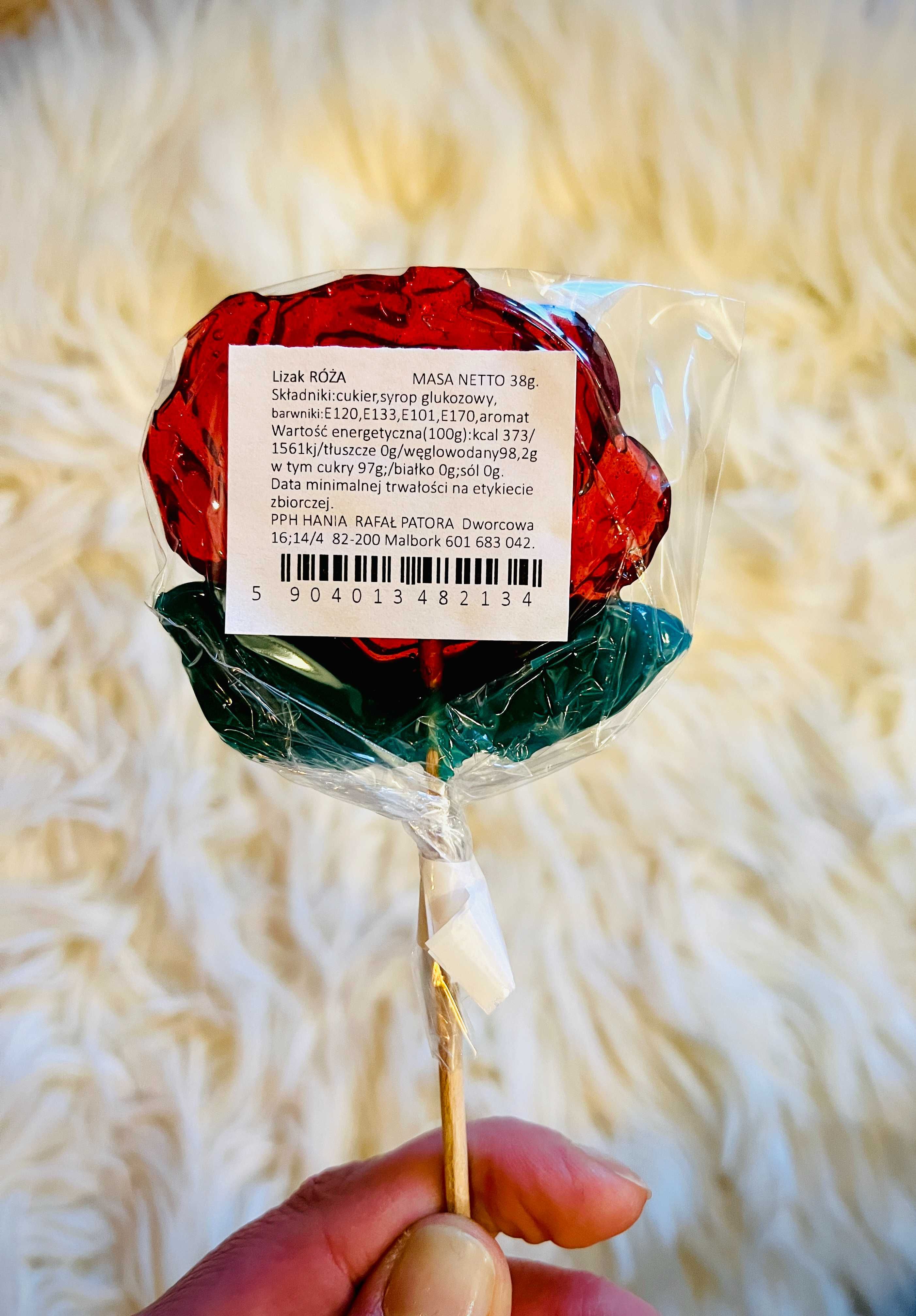 Lizak ręcznie robiony Róża Prezent Walentynki Miłość