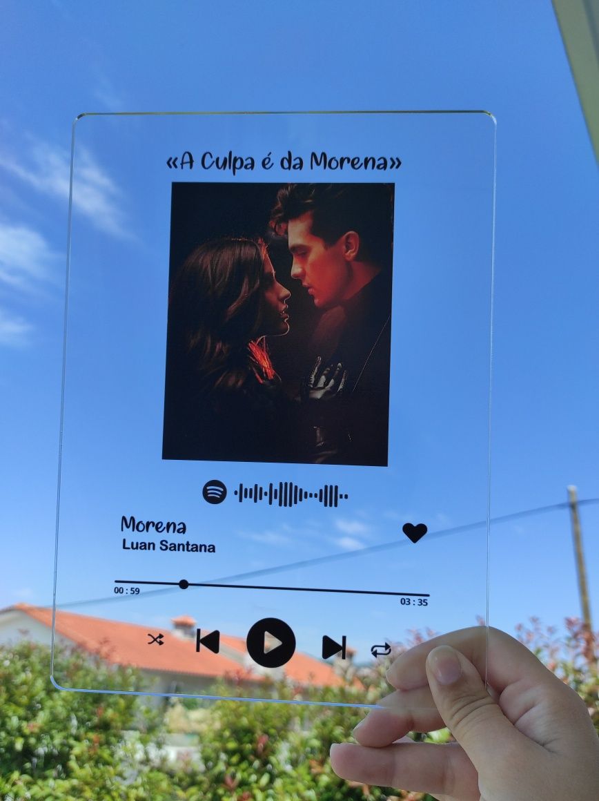 Placa / Moldura em Acrílico Spotify