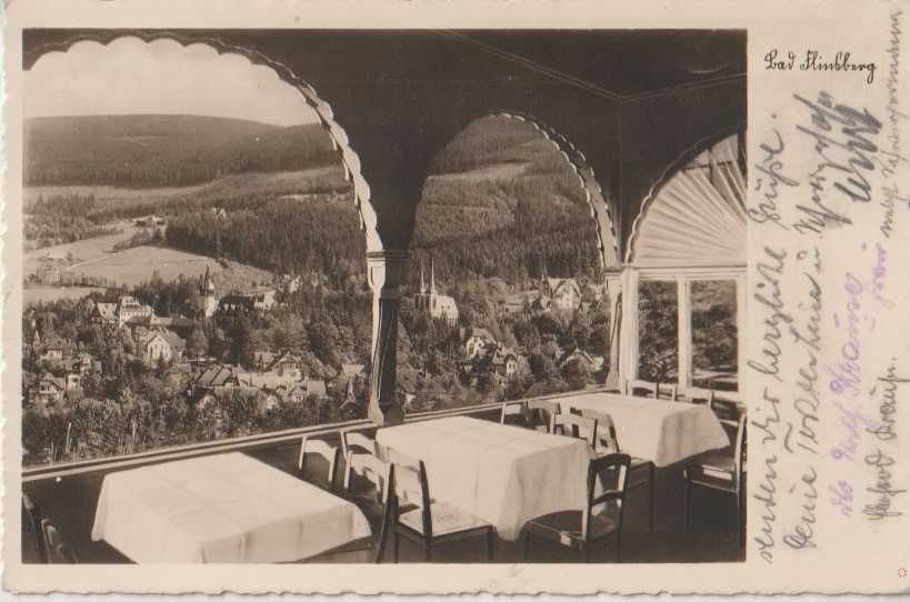 Stare zdjęcia pocztówki Haus Waldfrieden hotel Leśny Gród 1936