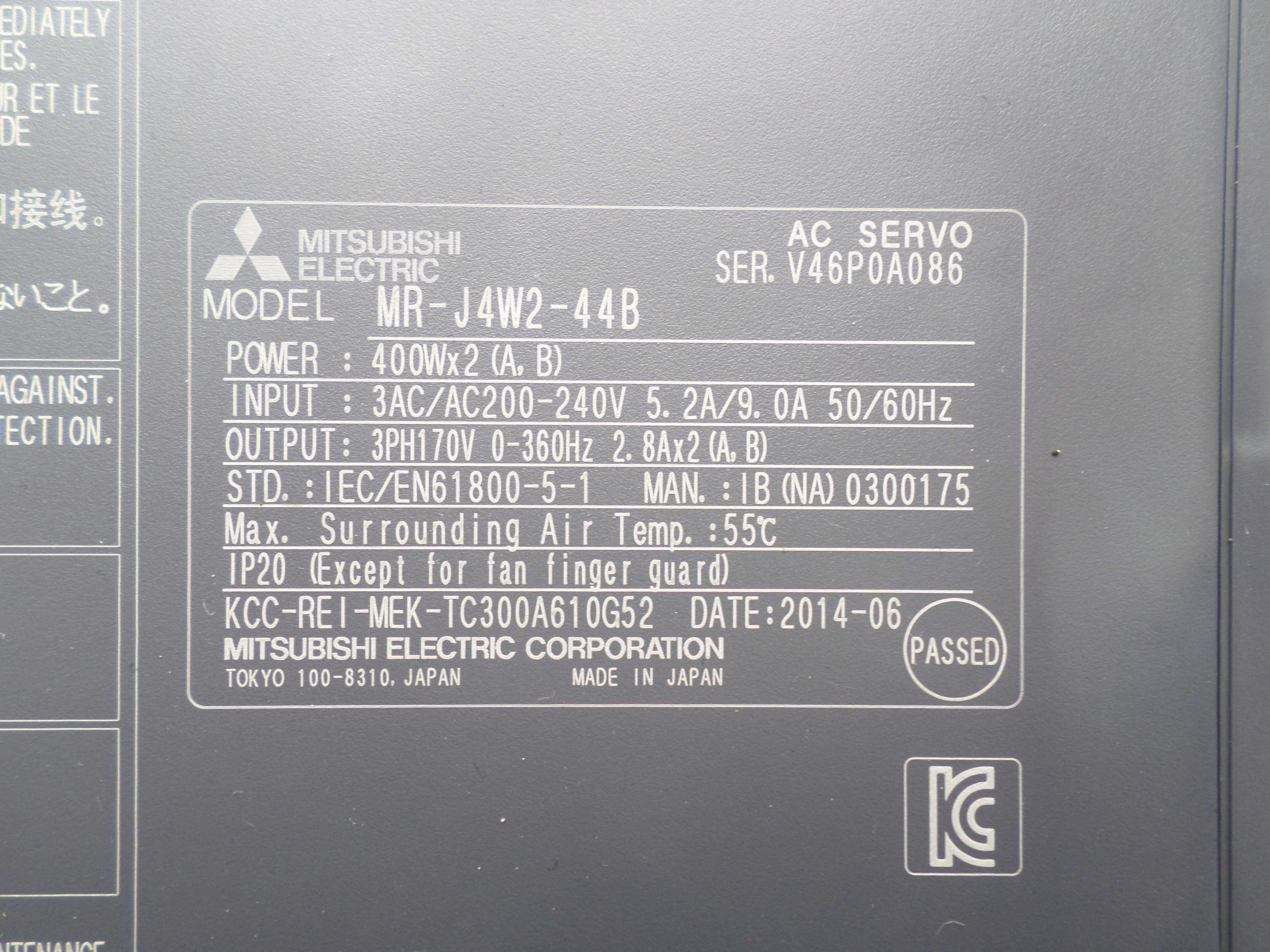Mitsubishi serwowzmacniacz MR-J4W2-44B