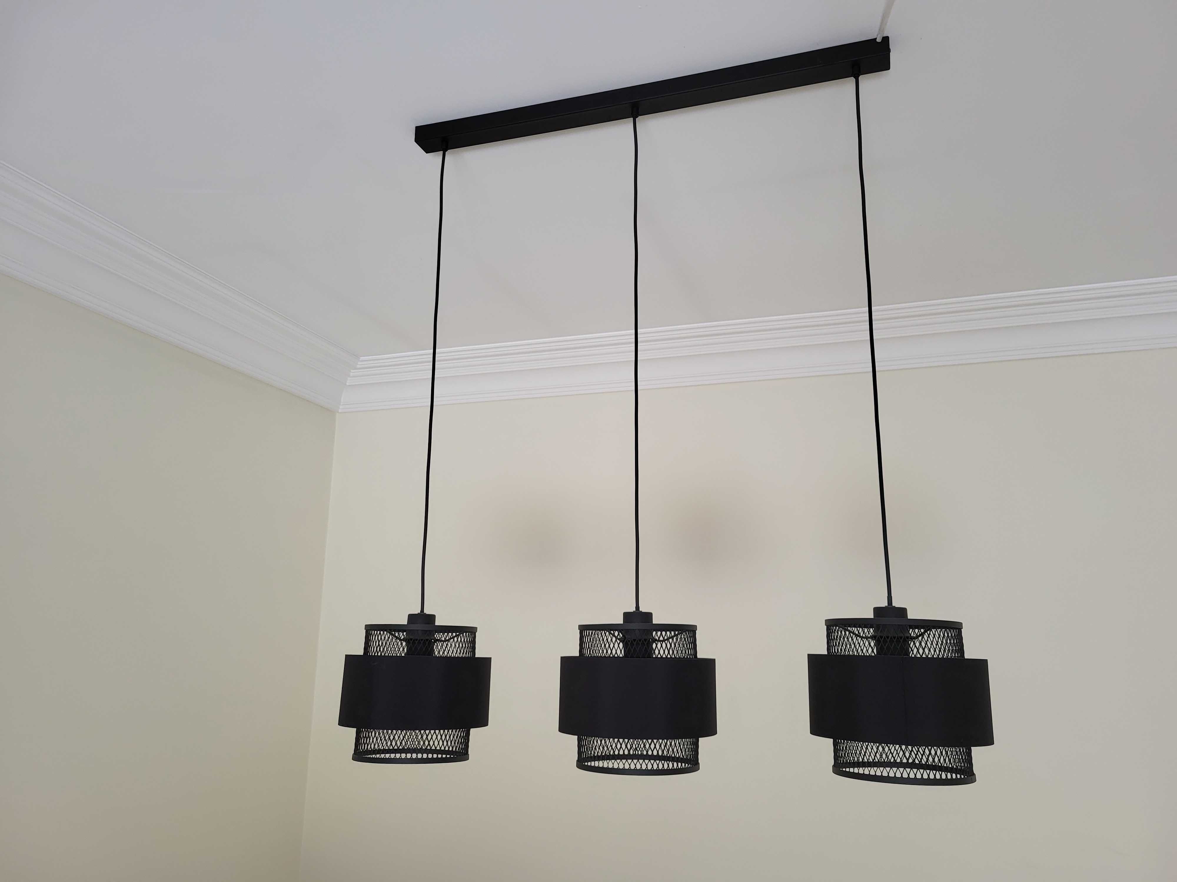 Candeeiro de teto suspenso Ottomane Inspire 3 luzes E27 metal preto