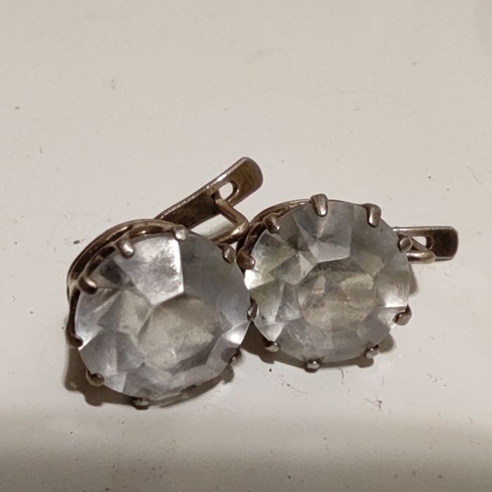 Серьги серебро с позолотой 875