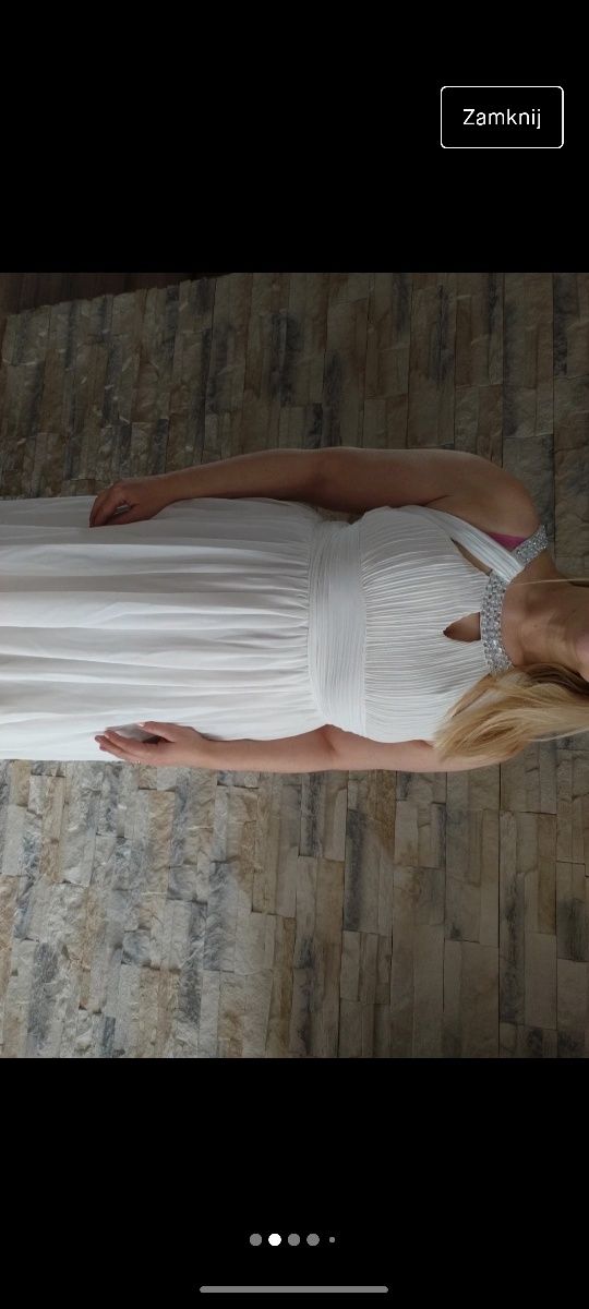 Sukienka ślubna biała suknia długa