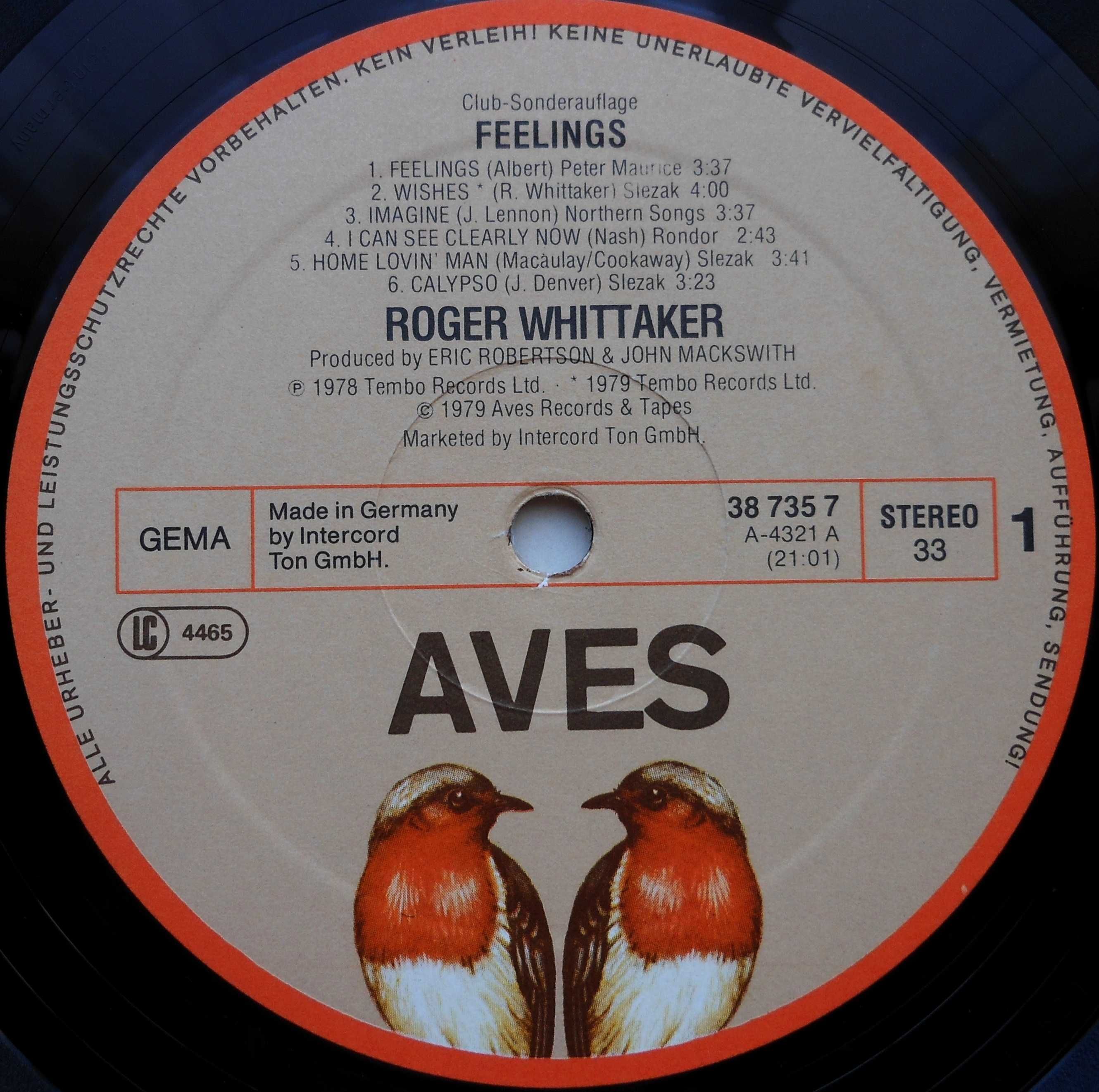 Виниловая пластинка Roger Whittaker – Feelings