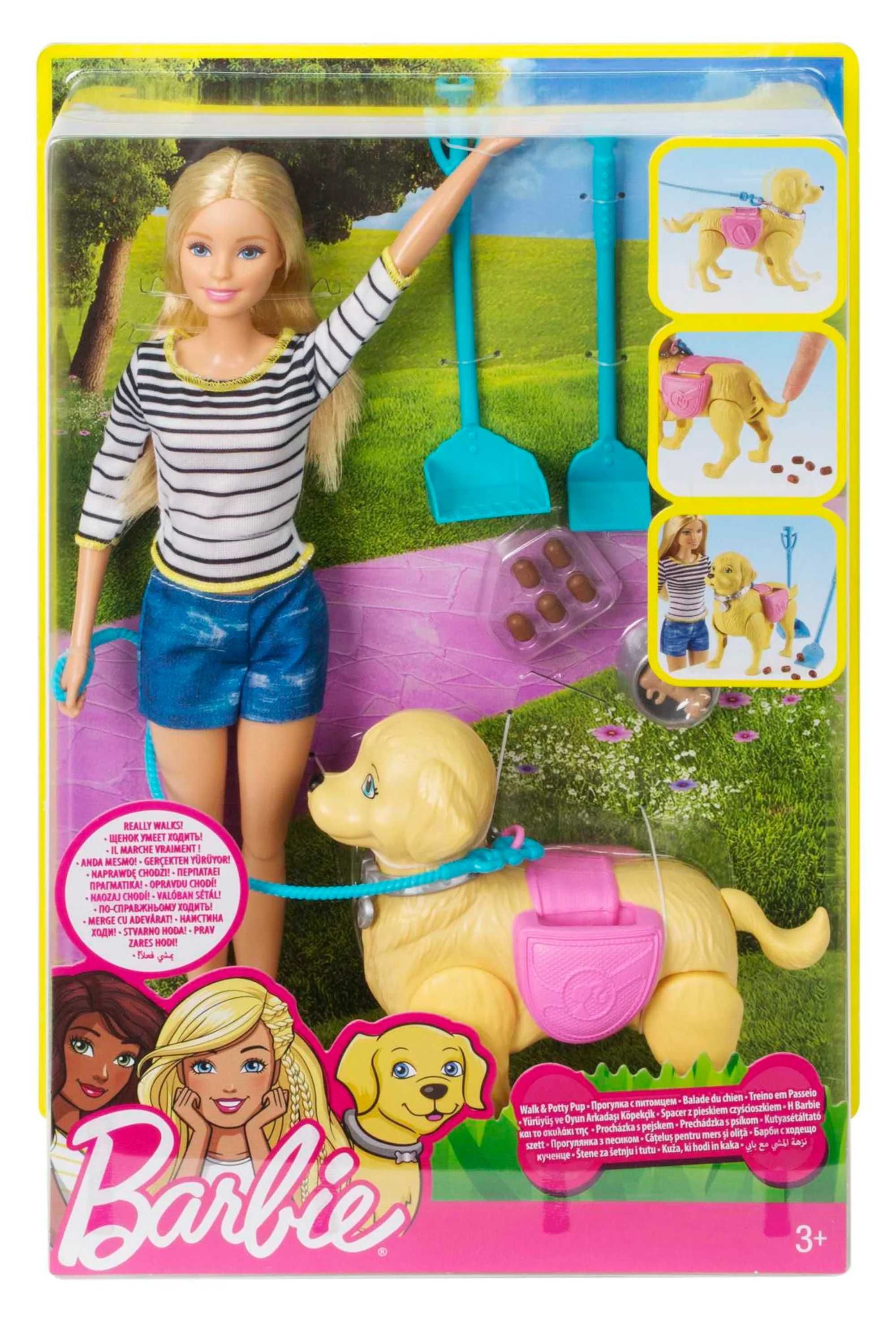 Barbie з собачкою на прогулянці Барбі Walk & Potty Pup