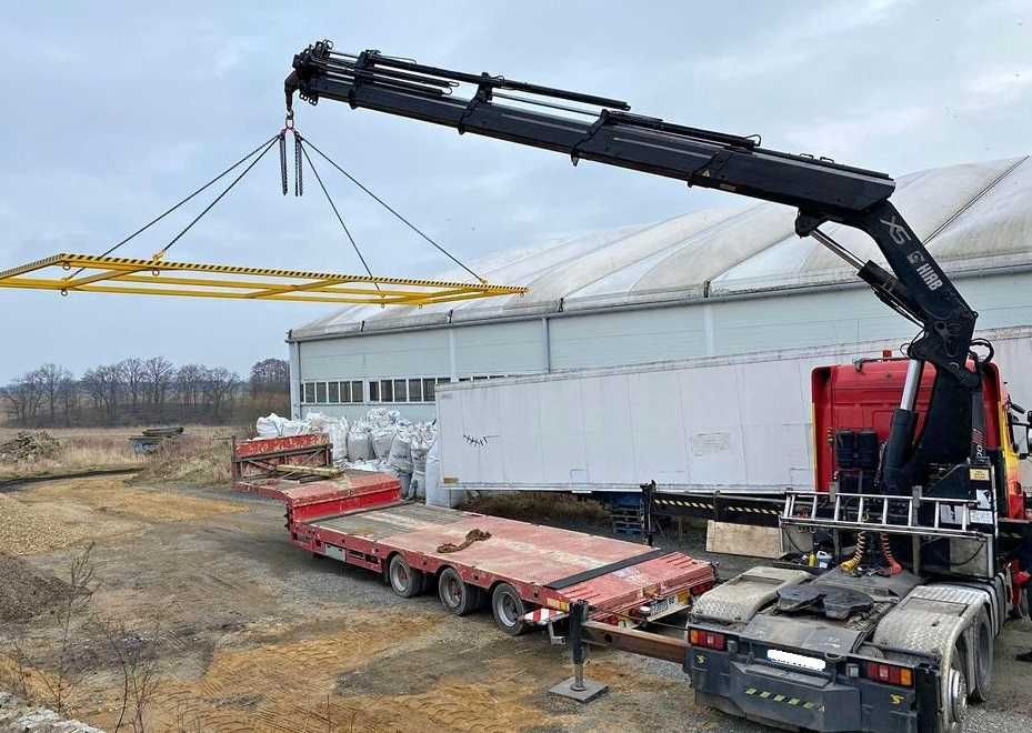 HDS Warszawa Dźwig Kontener REKLAMA Rozładunek Łomianki- Nowy Dwór Maz